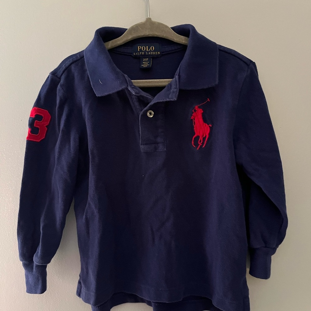 Polo by Ralph Lauren Kids Dark Blue Long Sleeve Polo